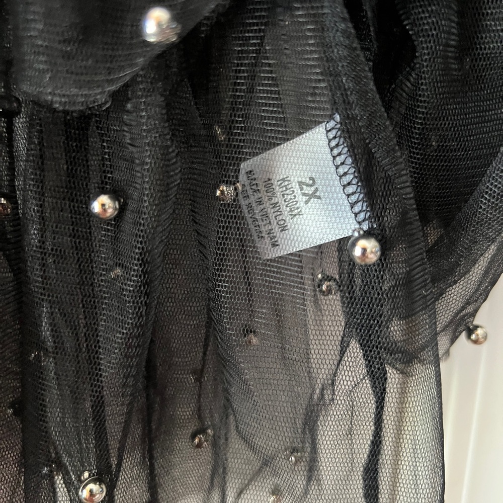 Black Sheer Ruffle Top - Picture 4 of 4